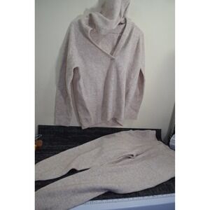 Hatch Cozy Waffle Knit Visitor Hoodie Size 2 + Pants Sz 3 Maternity Tan Oatmeal